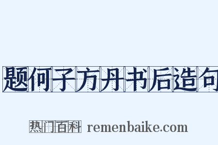 题何子方丹书后造句是什么意思的图片